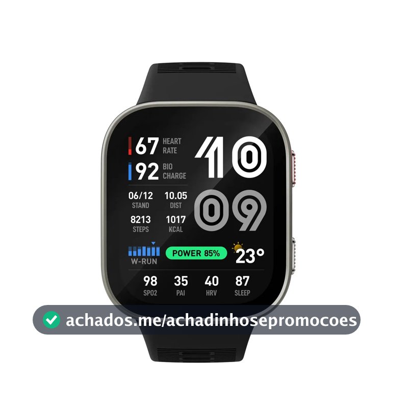 Relógio inteligente Amazfit Bip Max Amoled Smartwatch 2.07 Gps Bluetooth Calls 5atm IA Sports Running Fitness Garmin Xiaomi Huawei Apple Watch preto