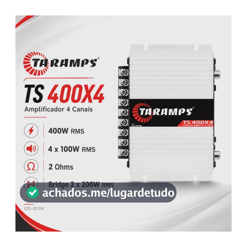 Modulo Taramps 400 Rms Ts-400 Ts400x4 T400 4 Canais V6