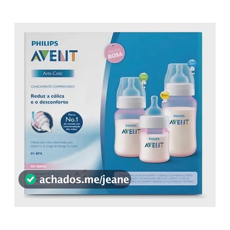 Kit Mamadeira Avent Anti Colic Rosa 125/260/330ml