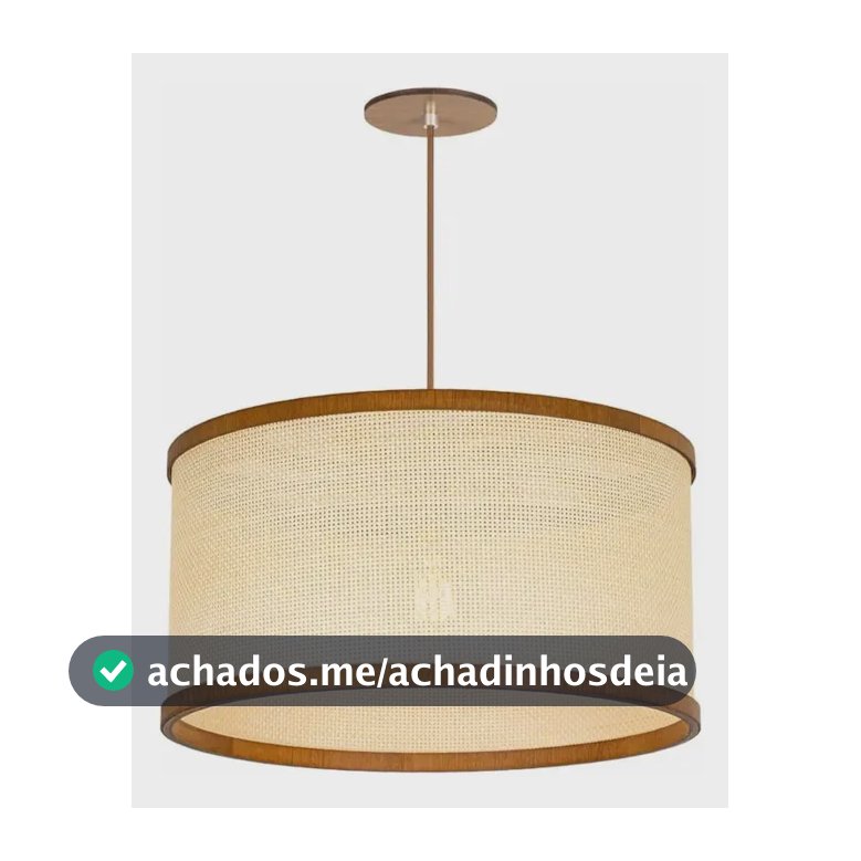 Pendente Palha Leve 45cm Blanchonella Classic Lar 110v / 220v (dupla Voltagem)