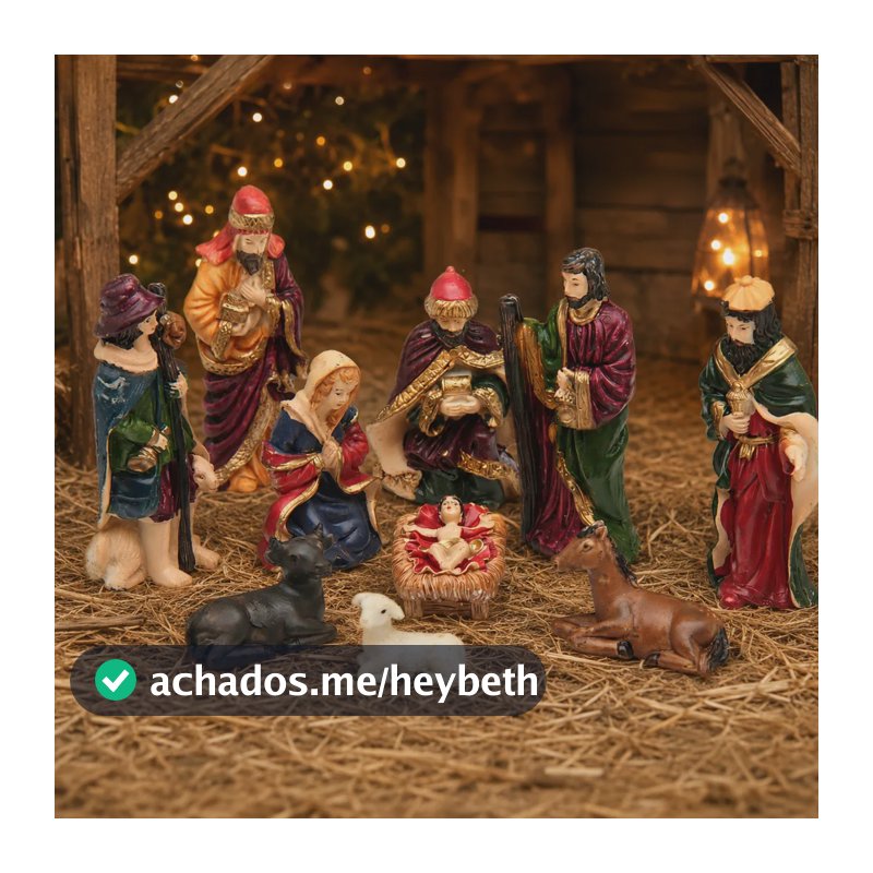 Mini Presépio De Natal Decoração Natalina Em Resina 10 Peças