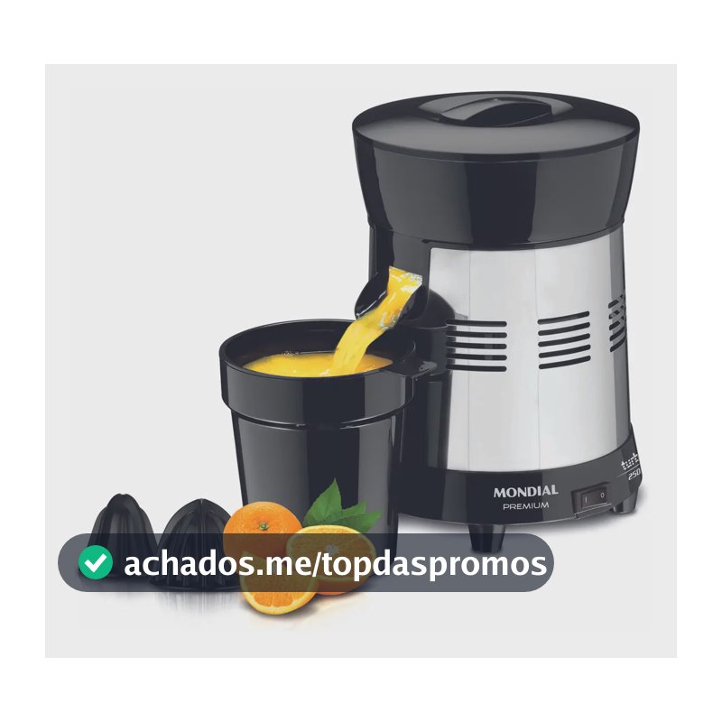 Extrator de Sucos E-10 Turbo Premium Com Potência De 250W Cor Preto e Inox Mondial