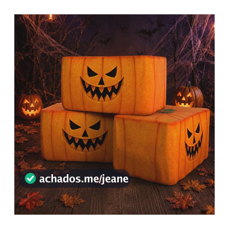 Capa Caixote Halloween Abóbora Decoração Terror Dia das Bruxas em Tecido Pegue e Monte Veste Fácil