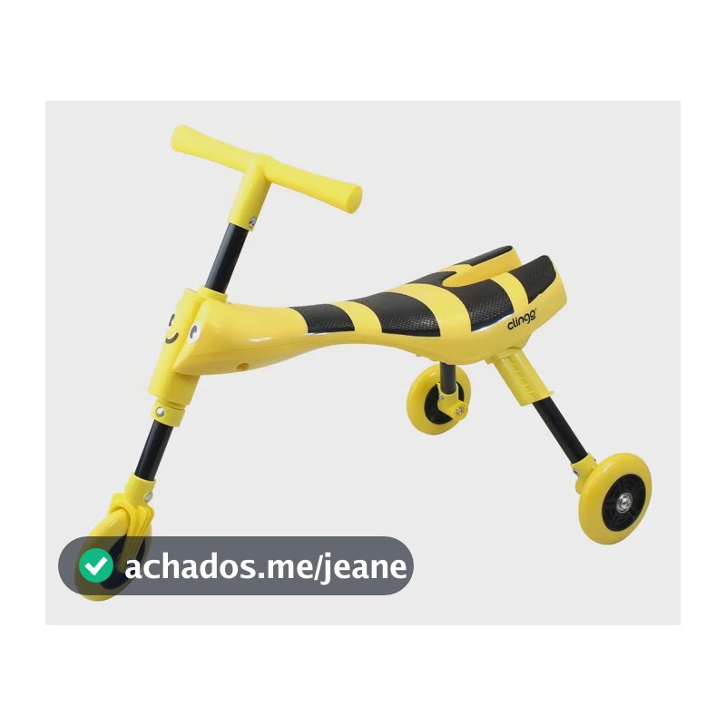 Triciclo Infantil Dobrável Até 20kg Portátil Clingo Cor Amarelo