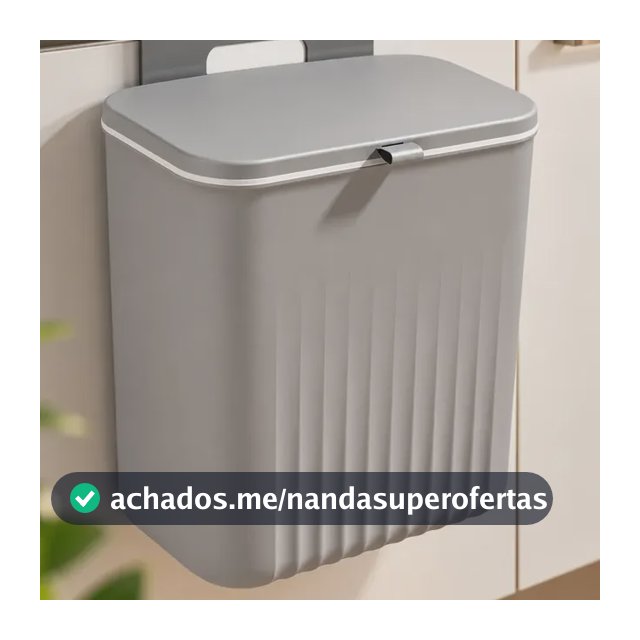 Lixeira Suspensa Com Suporte De Pendurar Cozinha 9 Litros