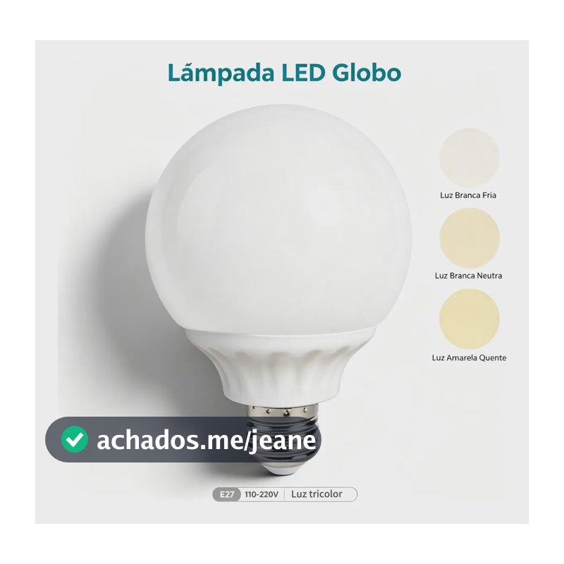 Lâmpada Led E27 Tripla Cor Para Sala Quarto, Bivolt 110-220v 110v-/220v Luz-tricolor-15w