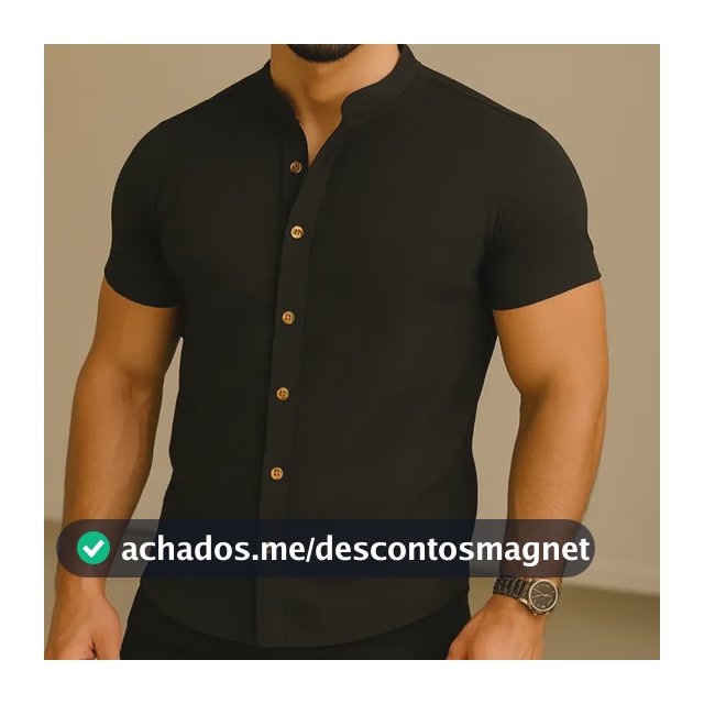 Camisa Manga Curta Gola Padre Masculina Festa Trabalho