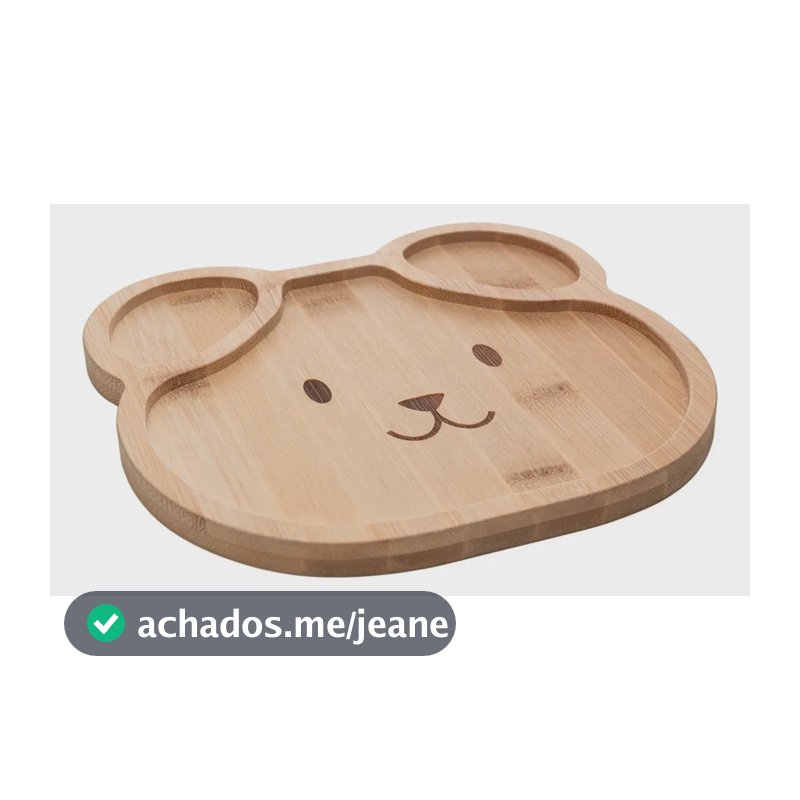 Prato Infantil com Divisoria Dog Bambu 20cm Lyor