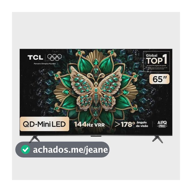 Smart Tv Tcl 65 Polegadas Qd-Mini Led 4k C6k Wifi Bluetooth Google Tv 4 Hdmi 144hz Hdr10+ 65c6k