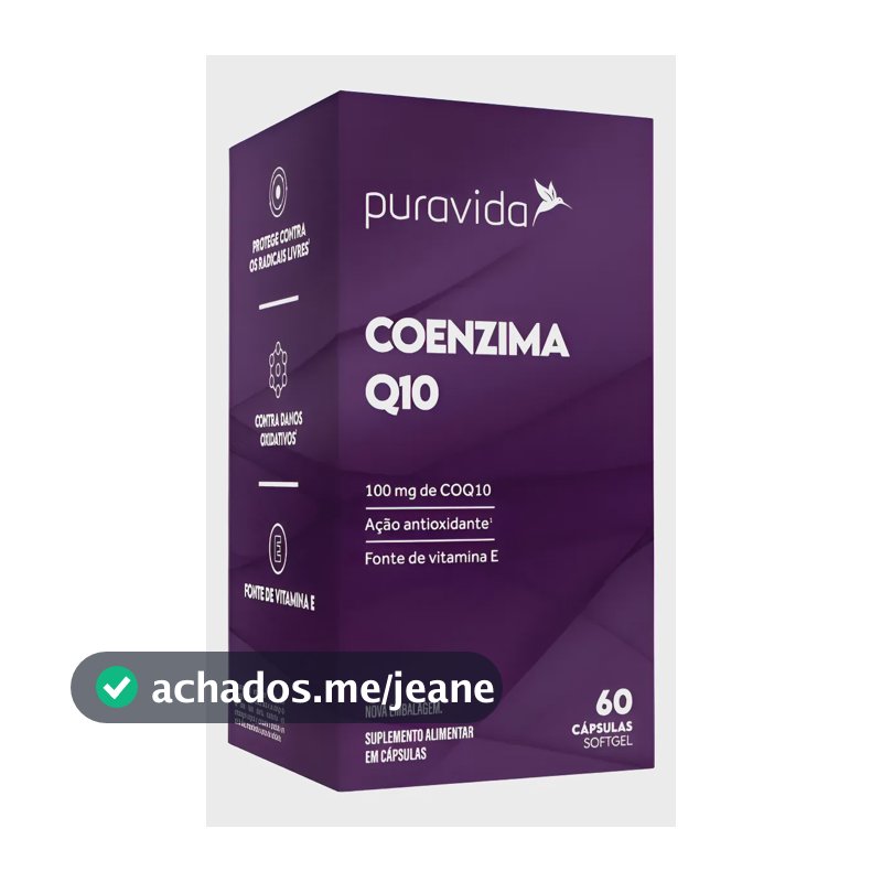 Coenzima Q10 100mg Puravida 60 Cápsulas Neutro