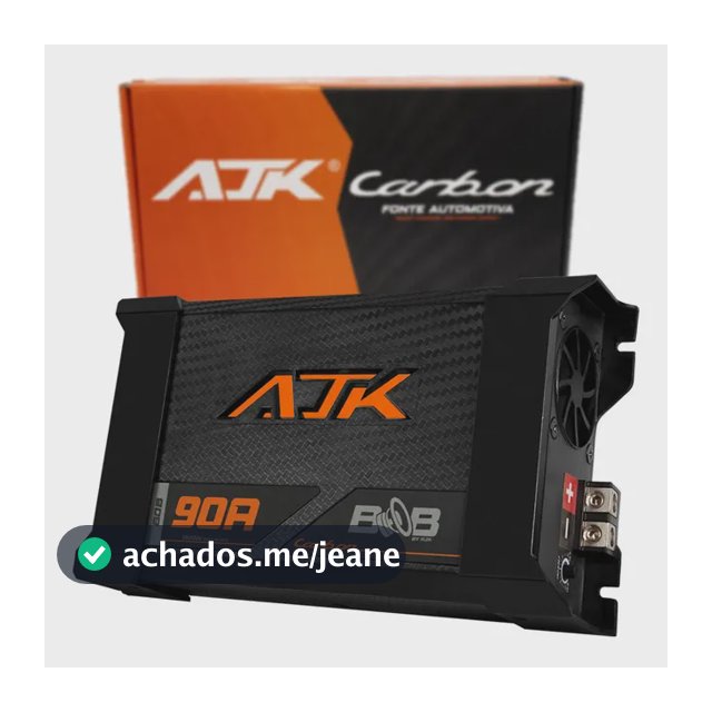 Fonte Carregador Automotiva 90A Bivolt AJK Carbon Bob Potência 1800W