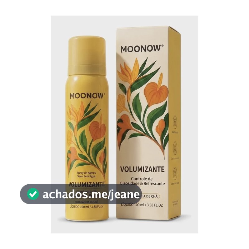 Shampoo Seco Moonow 100ml Controle Oleosidade Sem Resíduo