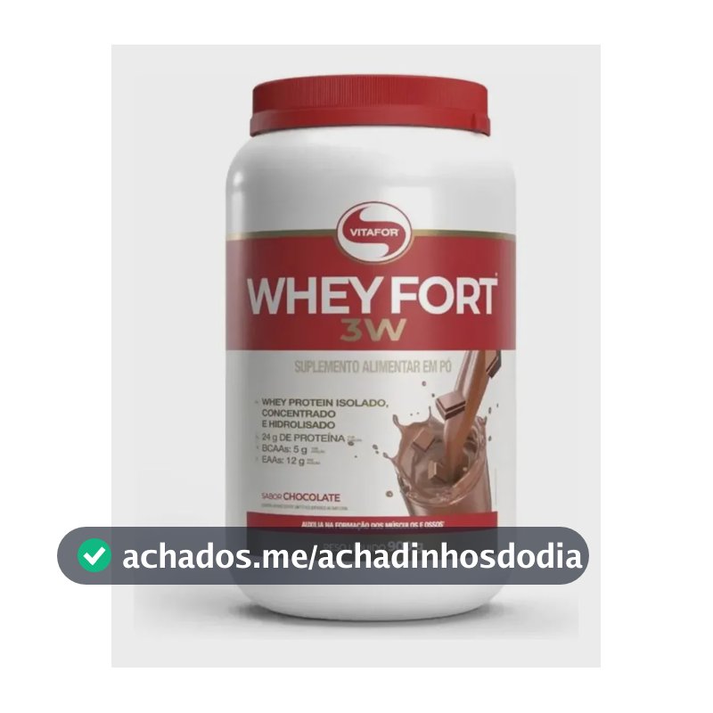 Whey protein Vitafor Fort 3W 900g sabor Chocolate