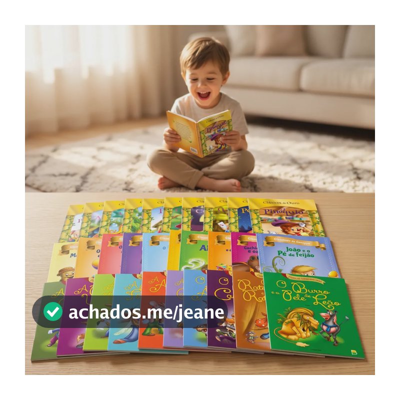 Livros Infantis Kit 30 Volumes Contos Clássicos Fábulas Histórias Coletânea Ouro Inesquecíveis Sempre Ilustrado Educativo Literatura Presente Criança Conto de Fada Português Louis Riel