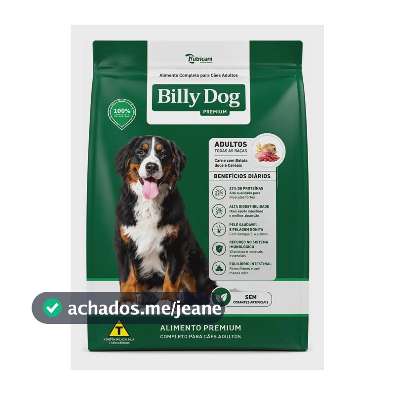 Ração Billy Dog Premium Refeição Diária Cães Adultos 15kg