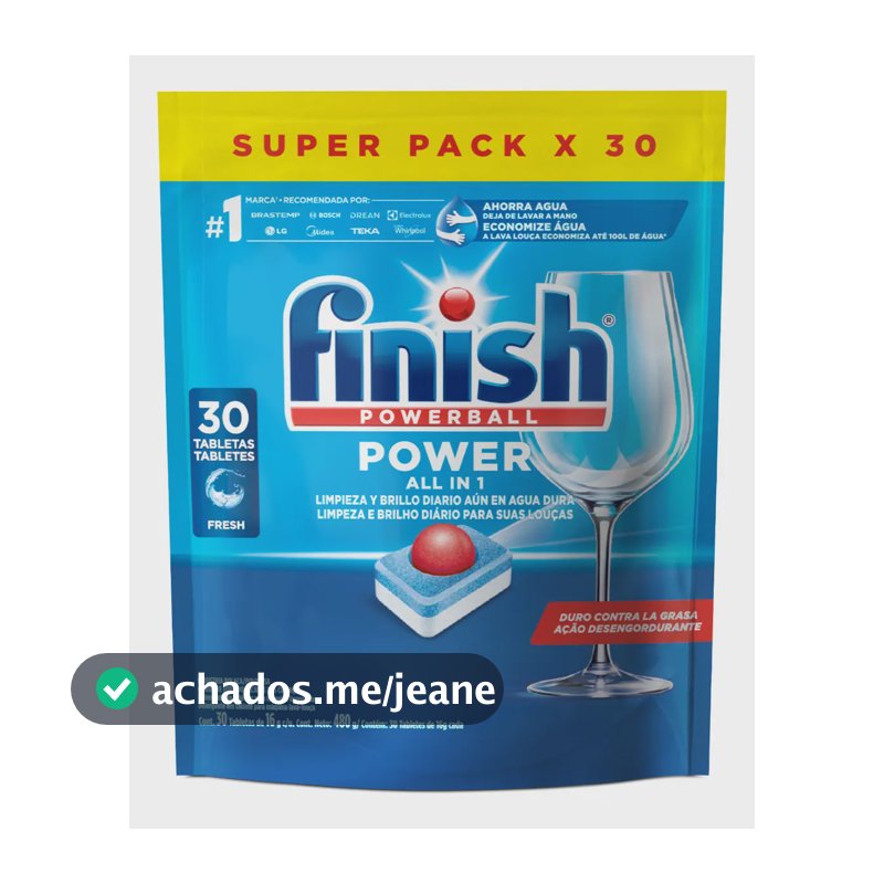 Finish Powerball Detergente para Lava Louças em Tabletes 30 unidades