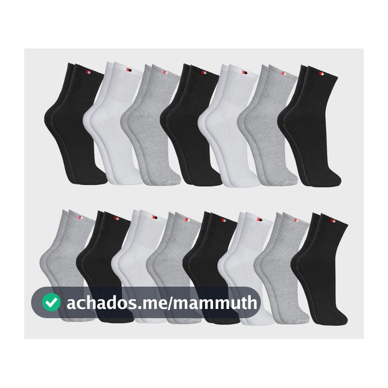 Kit 15 Pares Meias Sport Algodão Cano Médio Sandrini Confort Sortidos 39-43