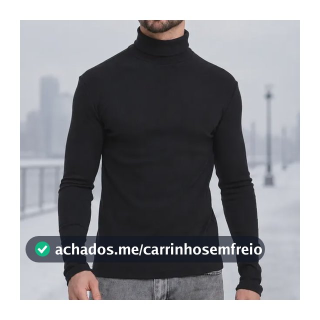 Camisa Manga Longa Cacharrel Masculino Gola Alta Canelado