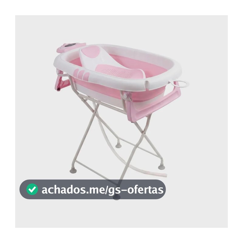 Banheira Bebê Dobrável Com Suporte Redutor Assento E Termômetro Embutido Até 20kg Melon Maxi Baby - Rosa
