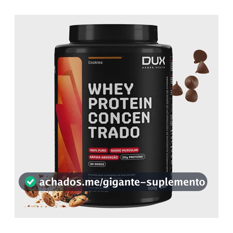 Dux Human Health Whey Protein Concentrado 900g Sabor Cookies