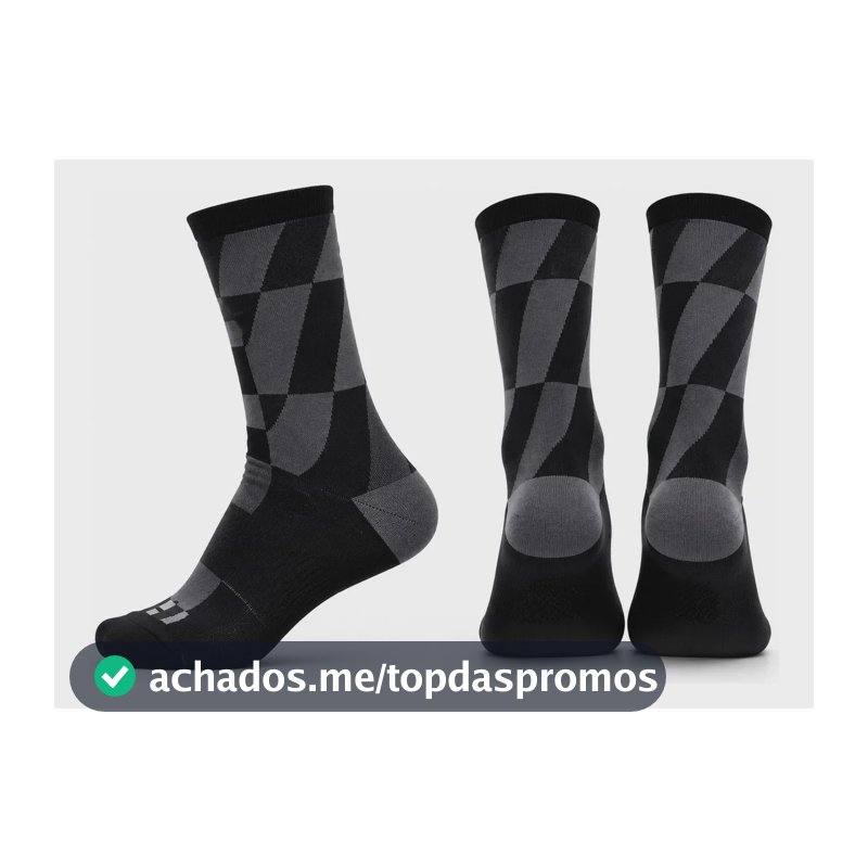 Meia Kappa Esportiva Poliamida Performance Quadri Cano Médio Preto-grafite 38-43