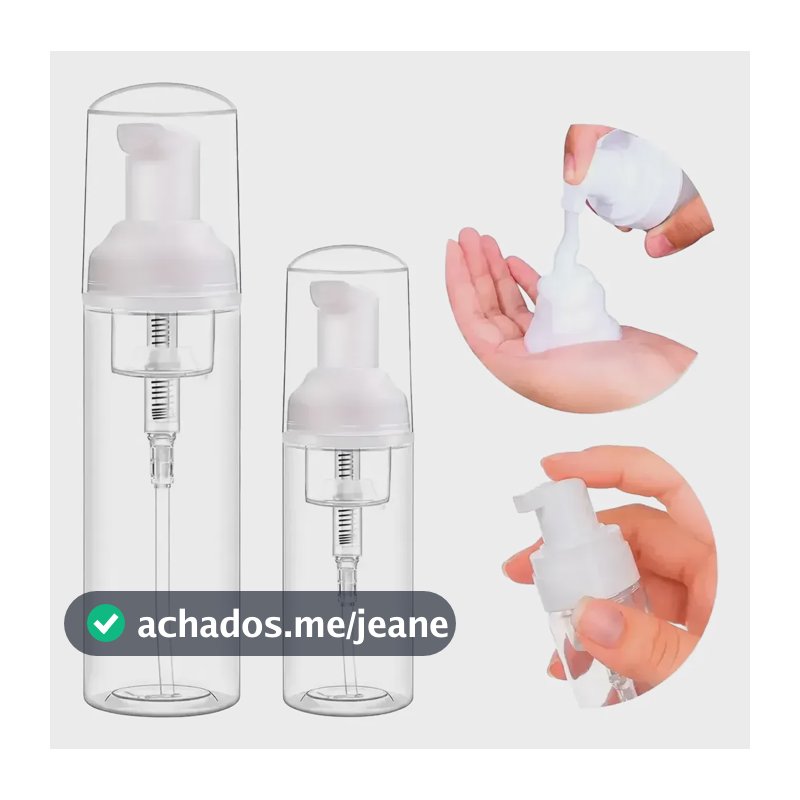 Kit Frasco Pump Espumador 100/150ml Higiene Facial Cílios