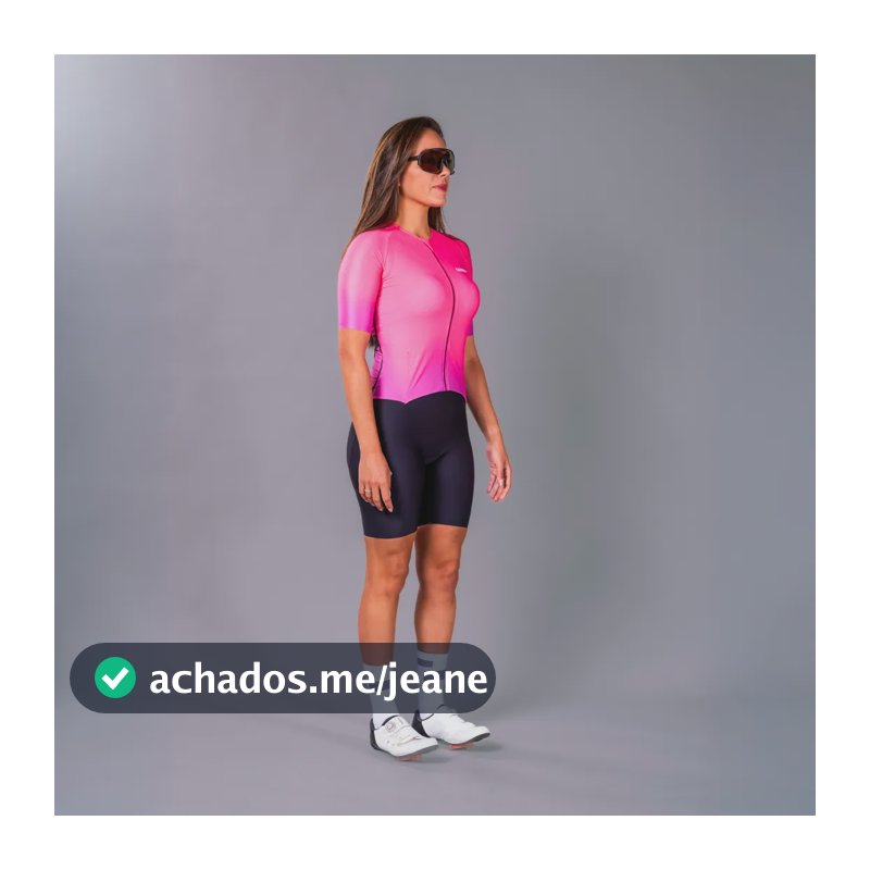 Macaquinho Triathlon Com Manga Woom 140 Solaris Feminino  Solaris Rosa Gg