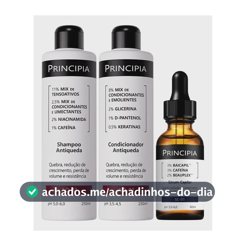 Principia Kit Antiqueda Trio Shampoo + Condicionar + Sc-01