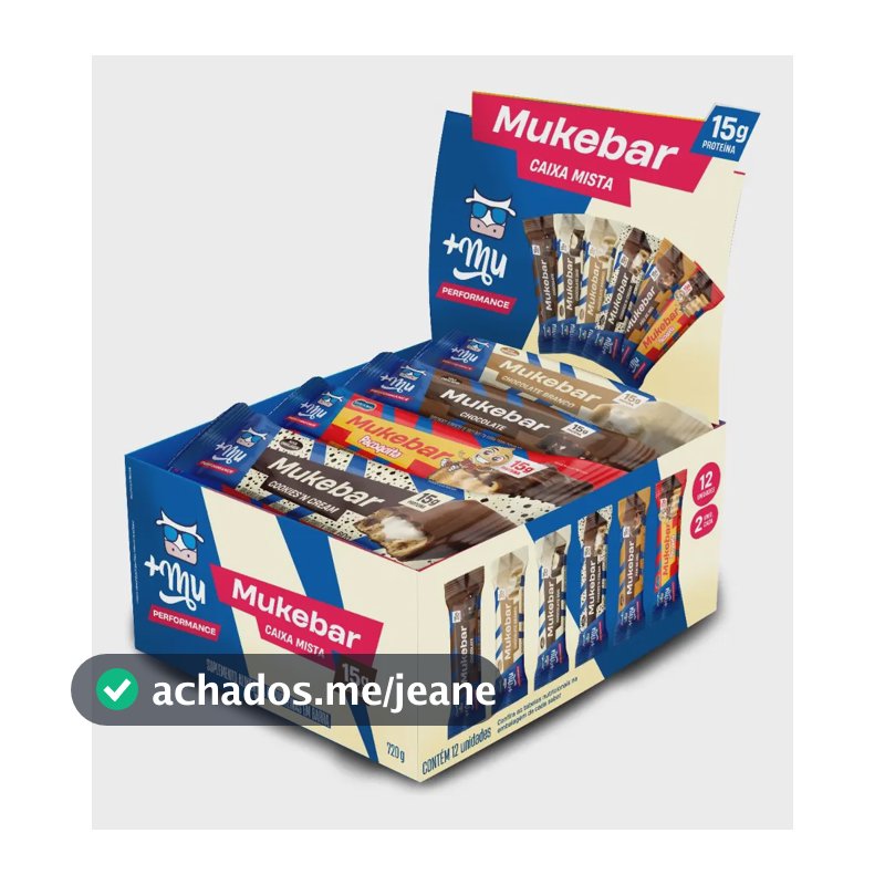 Whey protein +Mu em barra de cereais sabor Mix x 720g 12 un