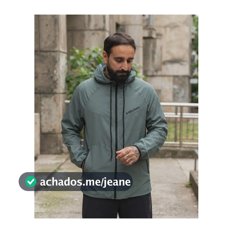 Jaqueta Corta-vento Head Tennis Hidrorrepelente Impermeável Cinza Chumbo G Hidrorrepelente