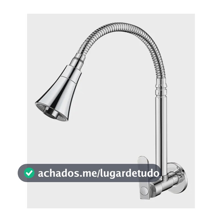 Torneira Cozinha Gourmet Parede Flexível-3 Jatos 1/4 Volta Prateado Brilhante
