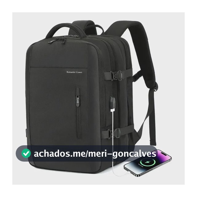 Mochila Viagem Feminina Masculina Para Notebook Executiva Cor Preto