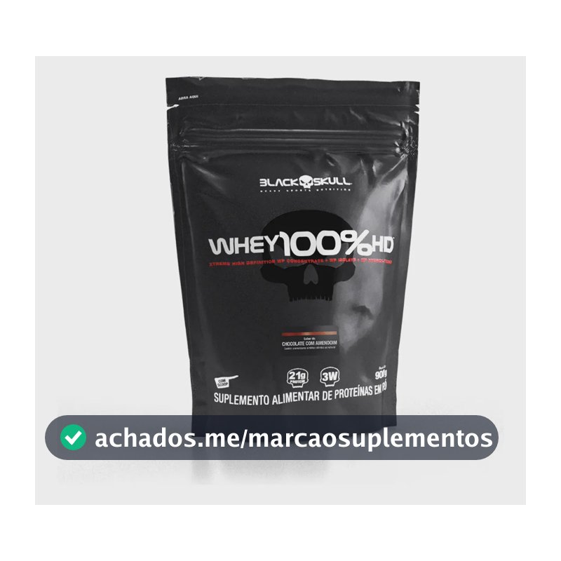 Refil Whey 100% Hd 900g Chocolate Com Amendoim