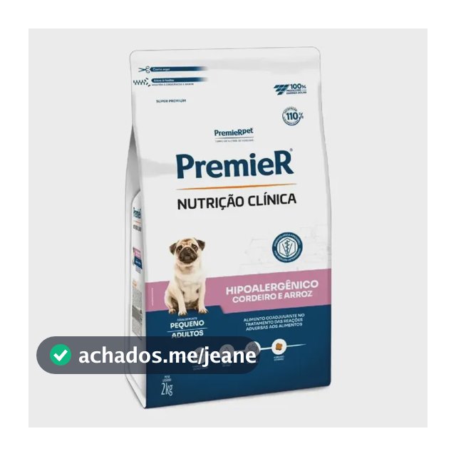 Premier Hipoalergênico Cães Sabor Cordeiro 2 Kg