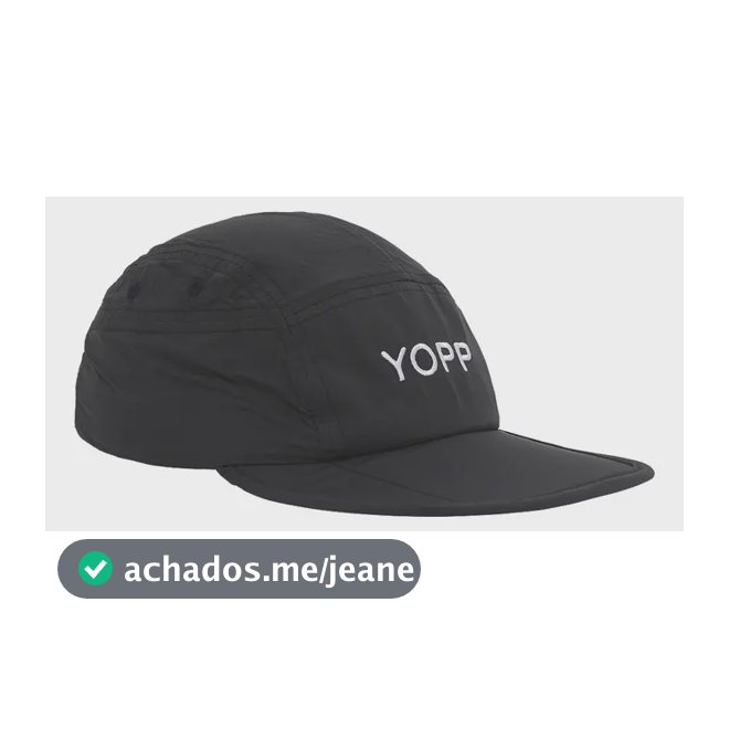 Boné Esportivo Yopp para Corrida com Proteção UV50 Preto