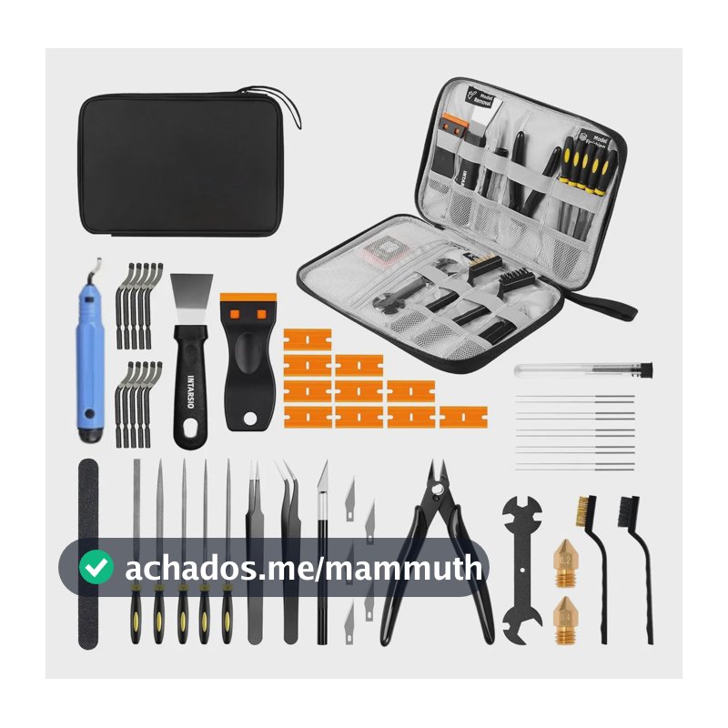 Kit 54 Peças Completo de Ferramentas Manuais para Impressão 3D, Alicate, Pinças, Estilete, Agulhas Inox para Limpeza de Bico
