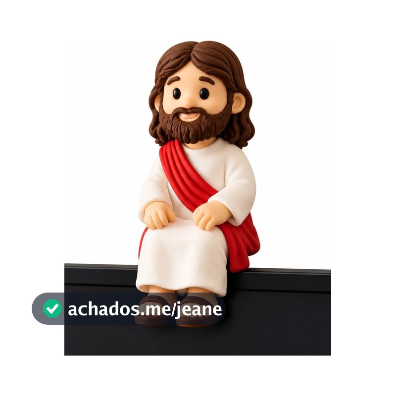 Mini Jesus Sentado Impressão 3d Decorativo Para Monitor Mesa
