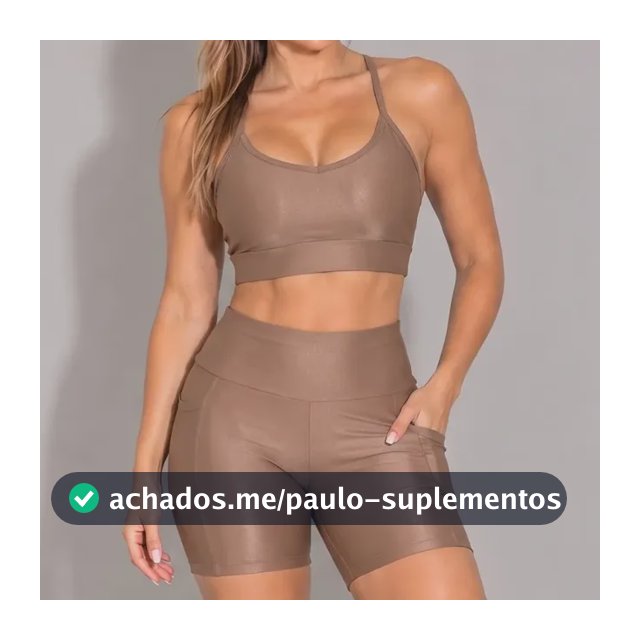 Conjunto Academia Top E Bermuda Com Bolso Zero Transparência