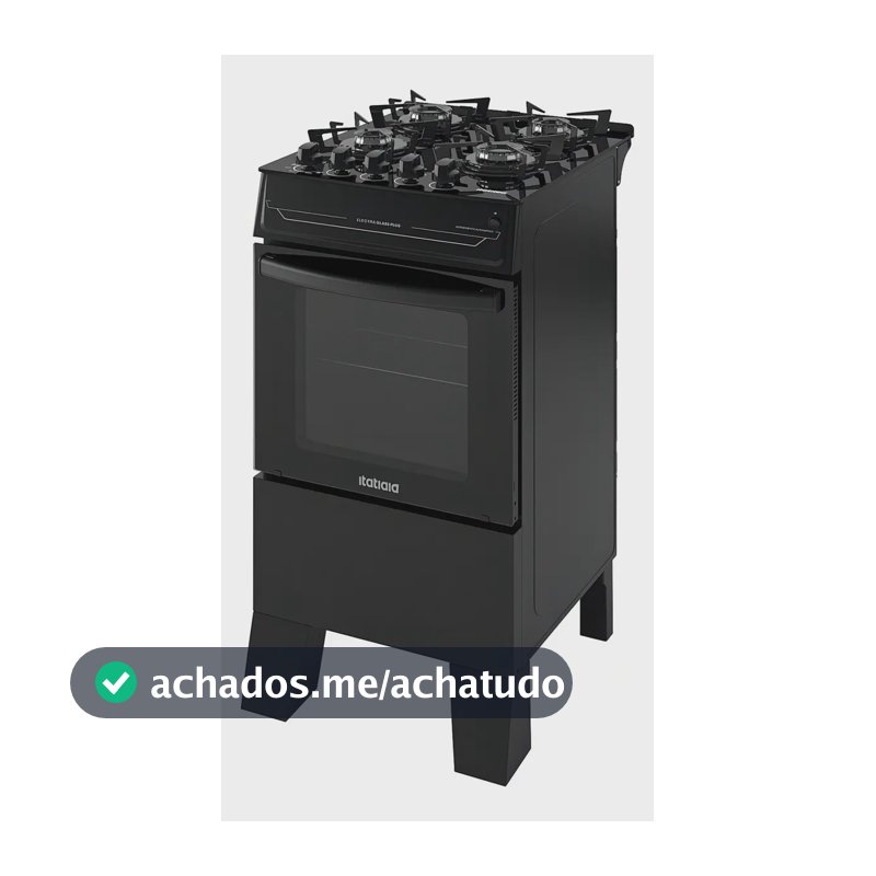 Fogão 4 Bocas Itatiaia Vidro Temperado Electra Glass Plus Preto