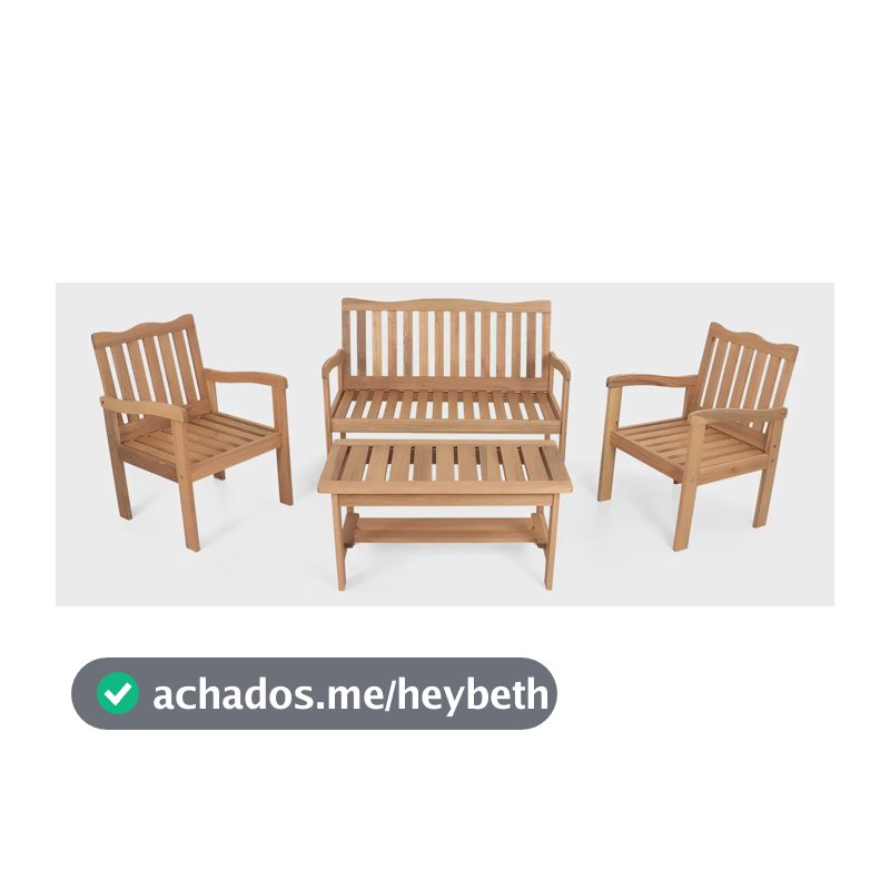 Conjunto Jardim Madeira Eucalipto 4 Peças Yescasa Mesa Centro