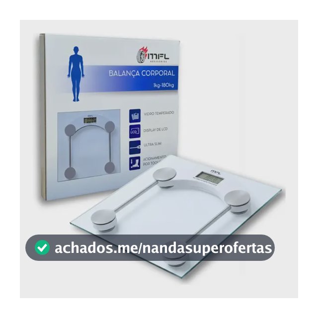 Balaça Digital Vidro Ate 180kg Banheiro Academia Com Medidor De Temperatura Pilhas Marca MFL