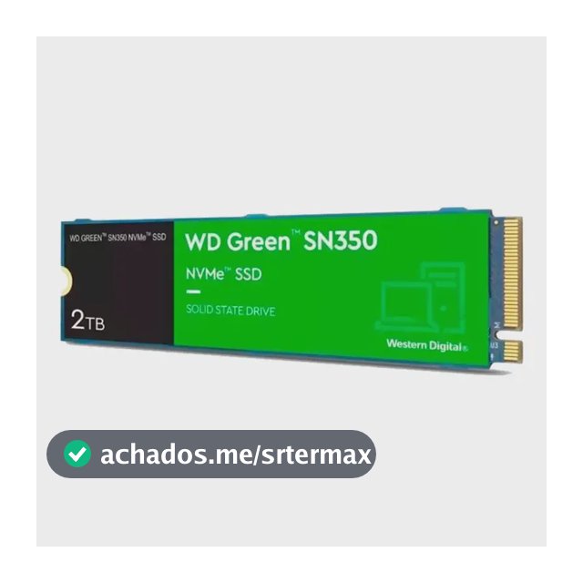 Ssd 2tb M.2 2280 Nvme Pcie Gen3 Western Digital WD Green SN350 Wds200t3g0c Velocidade De Leitura Até 3200mb/s Cor Verde Disco Sólido Interno