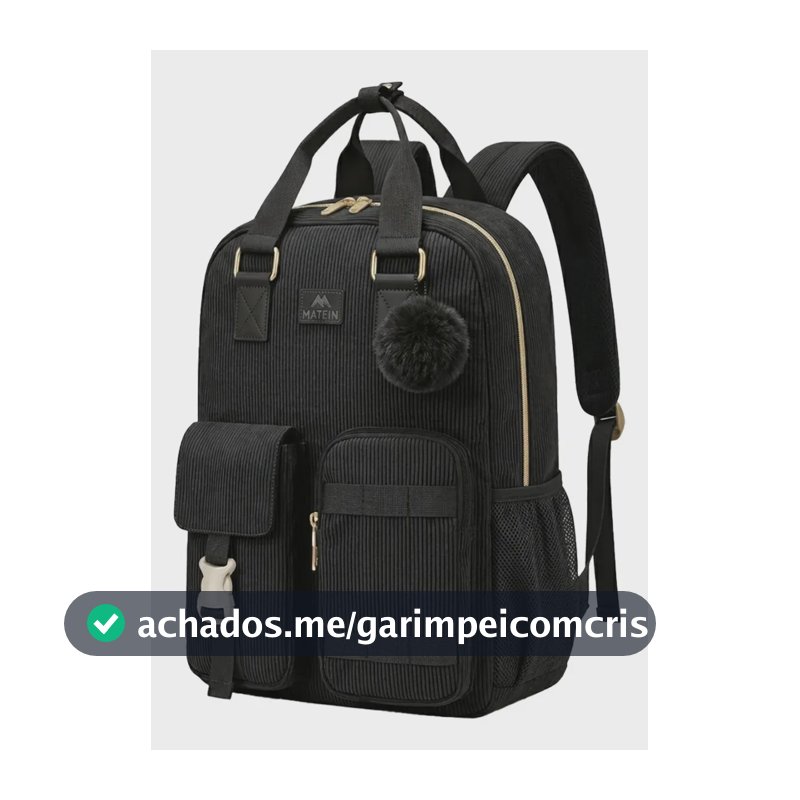 Mochila Feminina Para Notebook 15,6 polegadas Viagem grande 35L Matein Preta