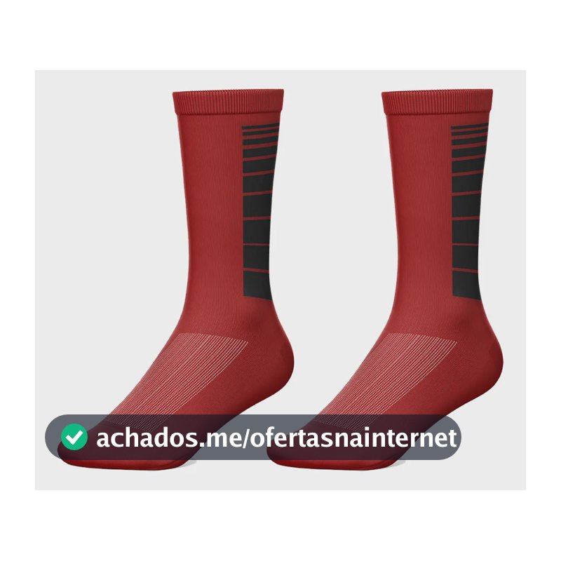 Meia Ciclismo Mountain Bike Cano Longo Vermelha Riscos Vermelho 36 - 43