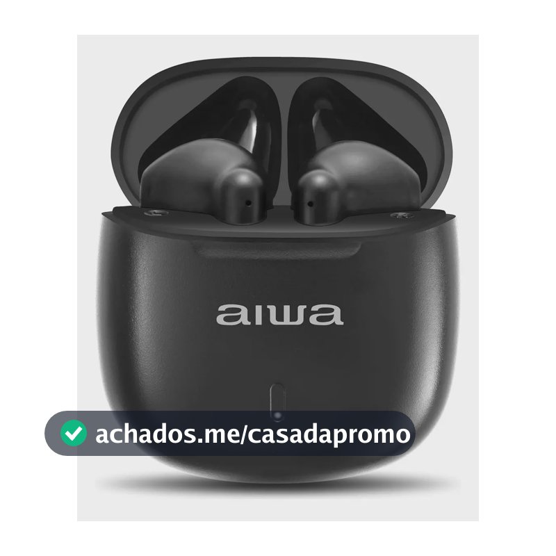 Fone de Ouvido Eardbud AIWA AWS-EB-05-B Bluetooth IPX4 24 Horas de bateria