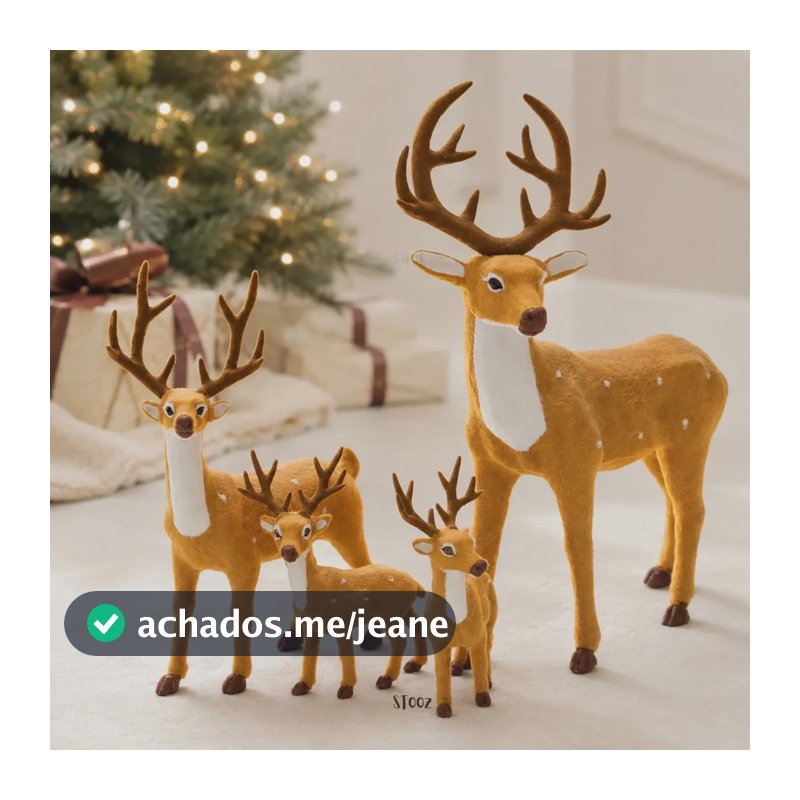 FAMILIA DE RENAS DE NATAL NATALINA decoração com 4 UN STOOZ- rena decorativa MARROM GRANDE FESTA INTERNA DE TECIDO REALISTA VEADO