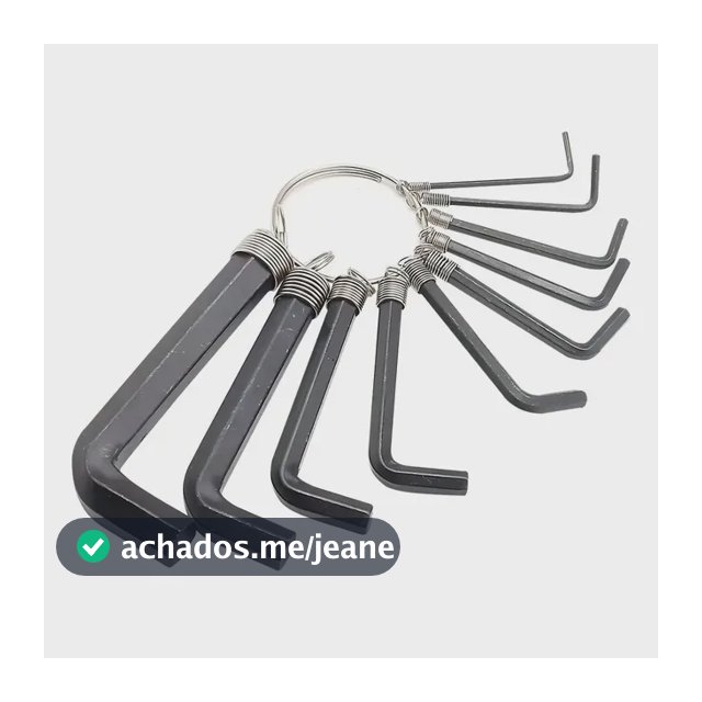 Kit Chave Allen Curta Com Argola 10 Peças 1,5 A 10m - Sparta