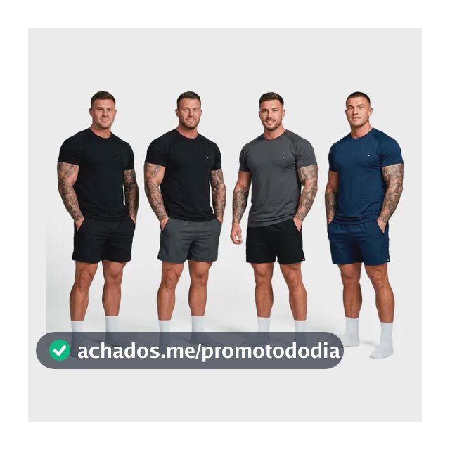 Kit 8 Peças Dry Fit 4 Camisetas + 4 Shorts Academia Sandrini Sortidos Liso M