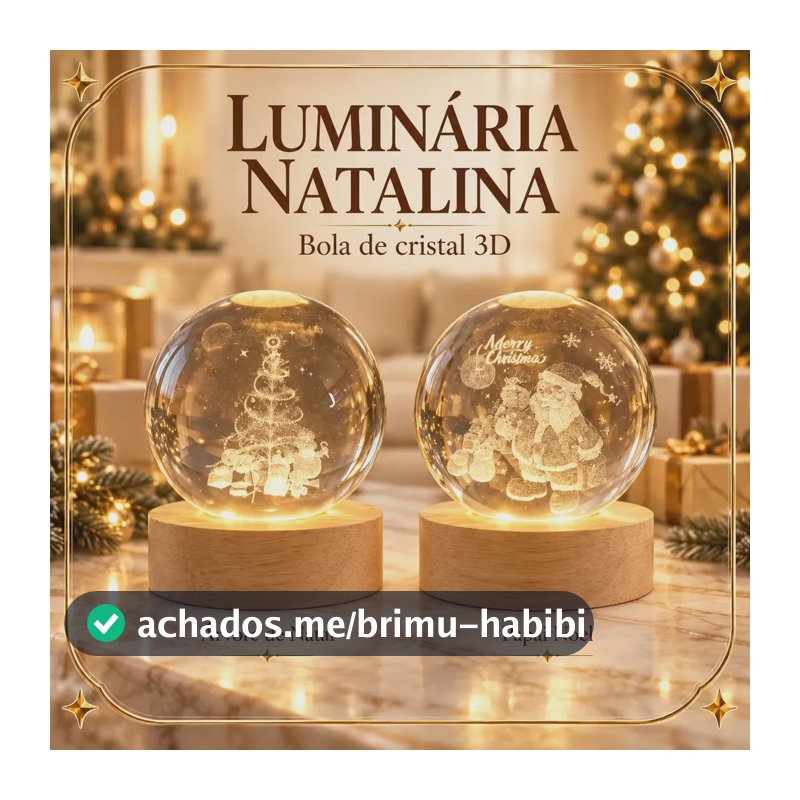 Kit 2 Luminária 3d Esfera De Luz Papai Noel Arvore De Natal Amarelo Transparente 5v
