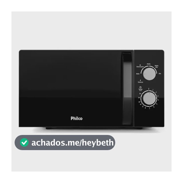 Micro-ondas Philco 20L Preto Painel Mecânico PMO23M